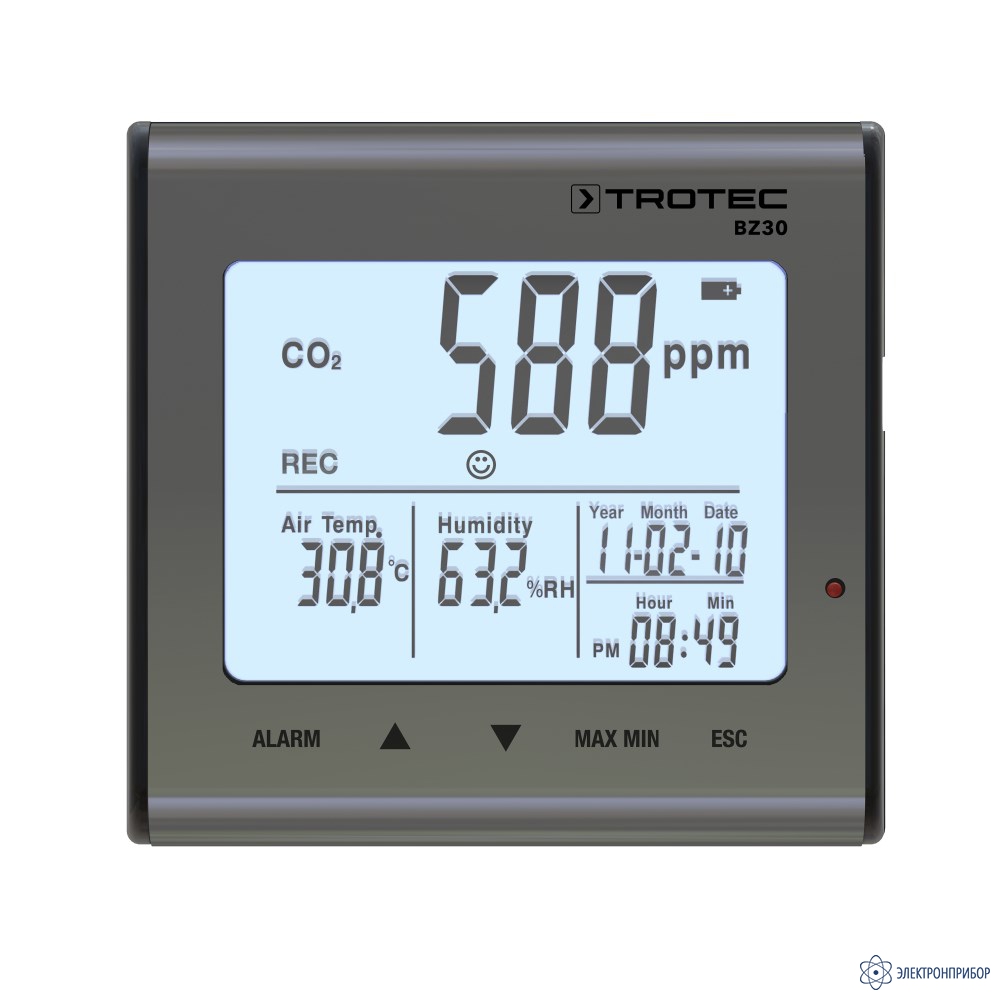 Trotec BZ30 логгер температуры, влажности и углекислого газа |  Электронприбор